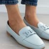Προώθηση 😀 The Fashion Project Loafers με ματ διακοσμητικό στο ίδιο χρώμα - Γαλάζιο 💯 -Sneakers Κατάστημα mokasinia me mat diakosmitiko sto idio xrwma 100126 a4es