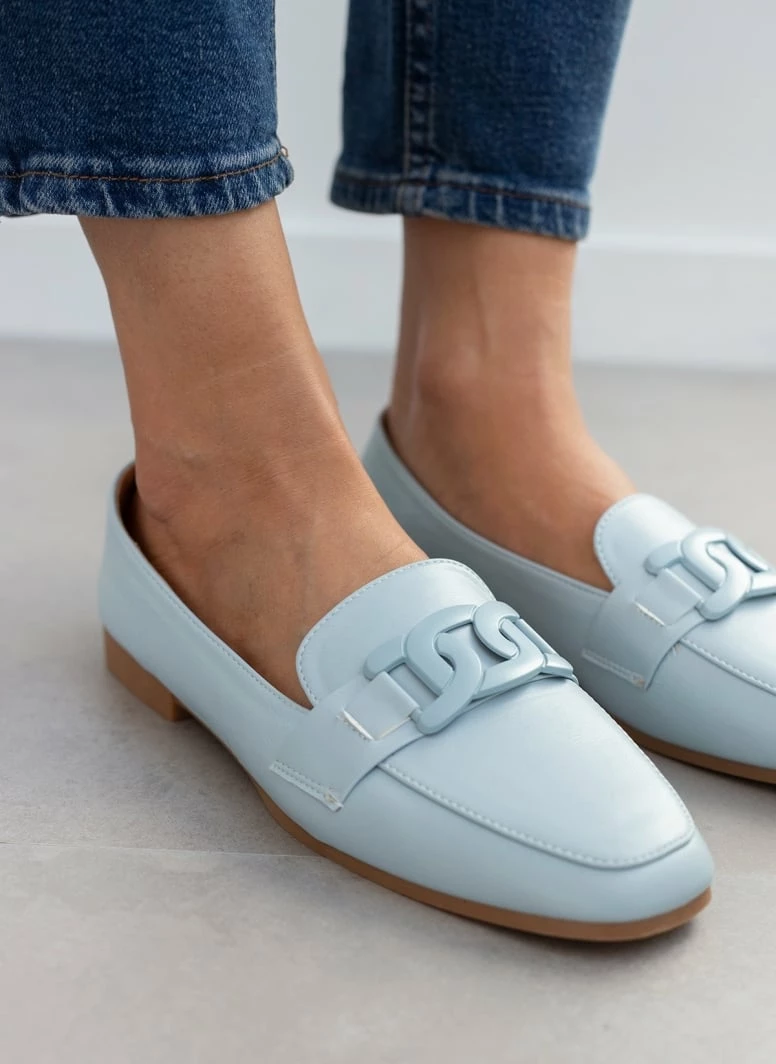 Προώθηση 😀 The Fashion Project Loafers με ματ διακοσμητικό στο ίδιο χρώμα - Γαλάζιο 💯 3 Προώθηση 😀 The Fashion Project Loafers με ματ διακοσμητικό στο ίδιο χρώμα - Γαλάζιο 💯