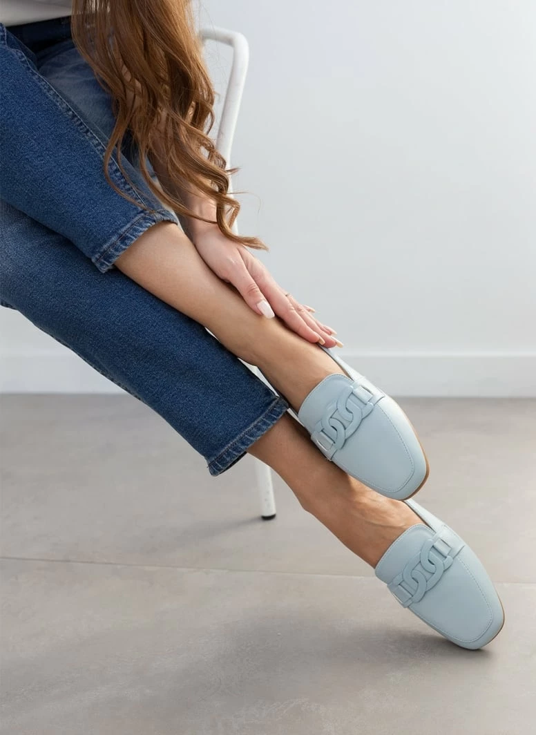 Προώθηση 😀 The Fashion Project Loafers με ματ διακοσμητικό στο ίδιο χρώμα - Γαλάζιο 💯 6 Προώθηση 😀 The Fashion Project Loafers με ματ διακοσμητικό στο ίδιο χρώμα - Γαλάζιο 💯 - Image 4