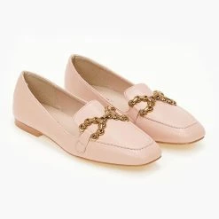 Νέος 👍 The Fashion Project Loafers σε καρέ γραμμή με εξωτερική ραφή - Ροζ 🧨 -Sneakers Κατάστημα mokasinia se kare grammi me ekswteriki rafi 100033 8m8t