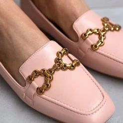 Νέος 👍 The Fashion Project Loafers σε καρέ γραμμή με εξωτερική ραφή - Ροζ 🧨 -Sneakers Κατάστημα mokasinia se kare grammi me ekswteriki rafi 100033 jl5t