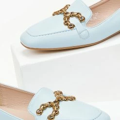 Καλύτερες κριτικές για 🔥 The Fashion Project Loafers σε καρέ γραμμή με εξωτερική ραφή - Γαλάζιο ⭐ -Sneakers Κατάστημα mokasinia se kare grammi me ekswteriki rafi 100034 xnto