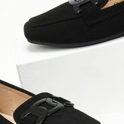 Το φθηνότερο 💯 The Fashion Project Loafers Suede με μεταλλικό διακοσμητικό - Μαύρο 🔔 -Sneakers Κατάστημα mokasinia suede me metalliko diakosmitiko 107234 py6k