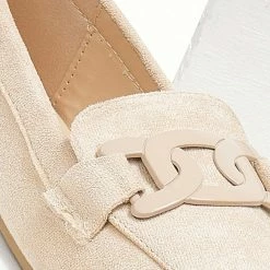 Πολύ καλή προσφορά 🔥 The Fashion Project Loafers Suede με μεταλλικό διακοσμητικό - Μπεζ 👍 -Sneakers Κατάστημα mokasinia suede me metalliko diakosmitiko 107235 951y