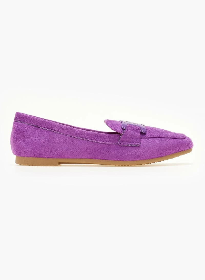 Ολοκαίνουργιο 🌟 The Fashion Project Loafers Suede με μεταλλικό διακοσμητικό - Μωβ ✨ 4 Ολοκαίνουργιο 🌟 The Fashion Project Loafers Suede με μεταλλικό διακοσμητικό - Μωβ ✨ - Image 2
