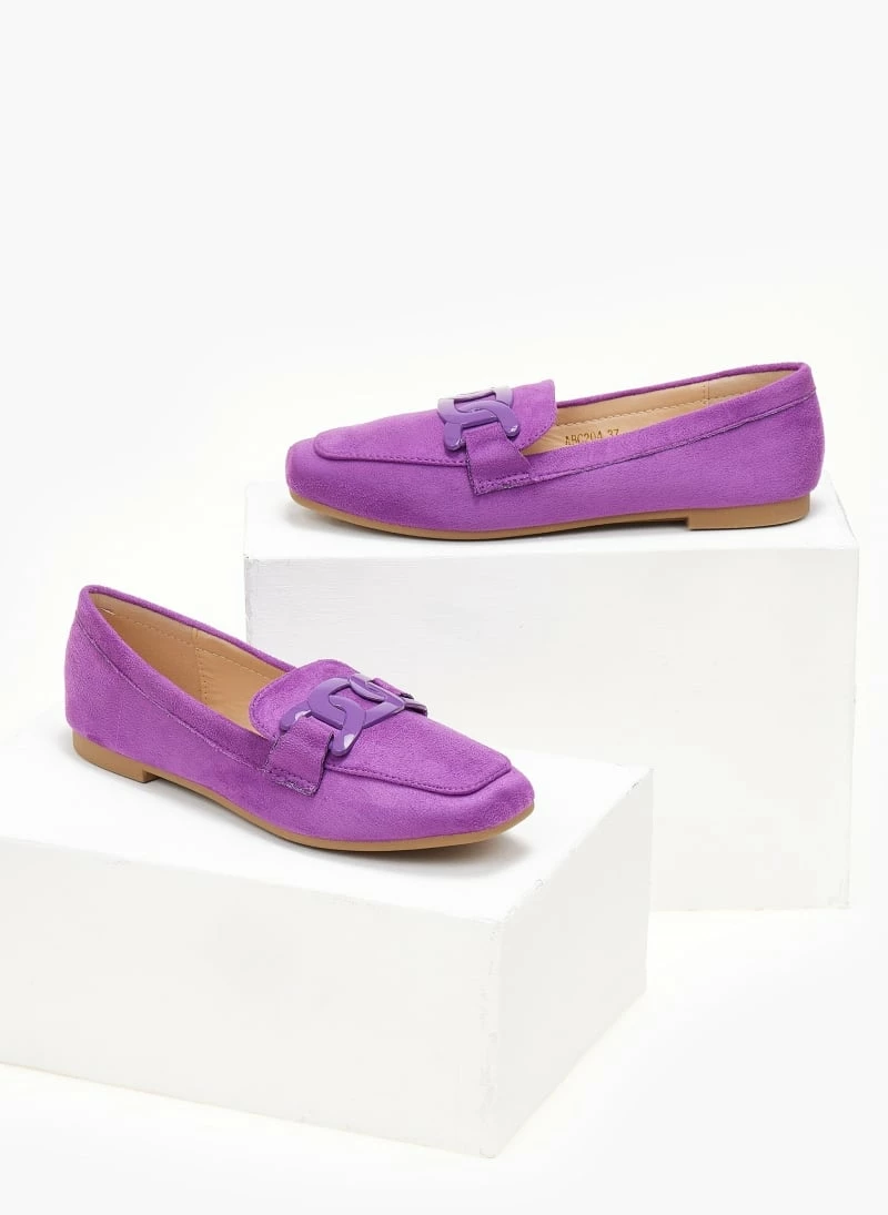 Ολοκαίνουργιο 🌟 The Fashion Project Loafers Suede με μεταλλικό διακοσμητικό - Μωβ ✨ 8 Ολοκαίνουργιο 🌟 The Fashion Project Loafers Suede με μεταλλικό διακοσμητικό - Μωβ ✨ - Image 6