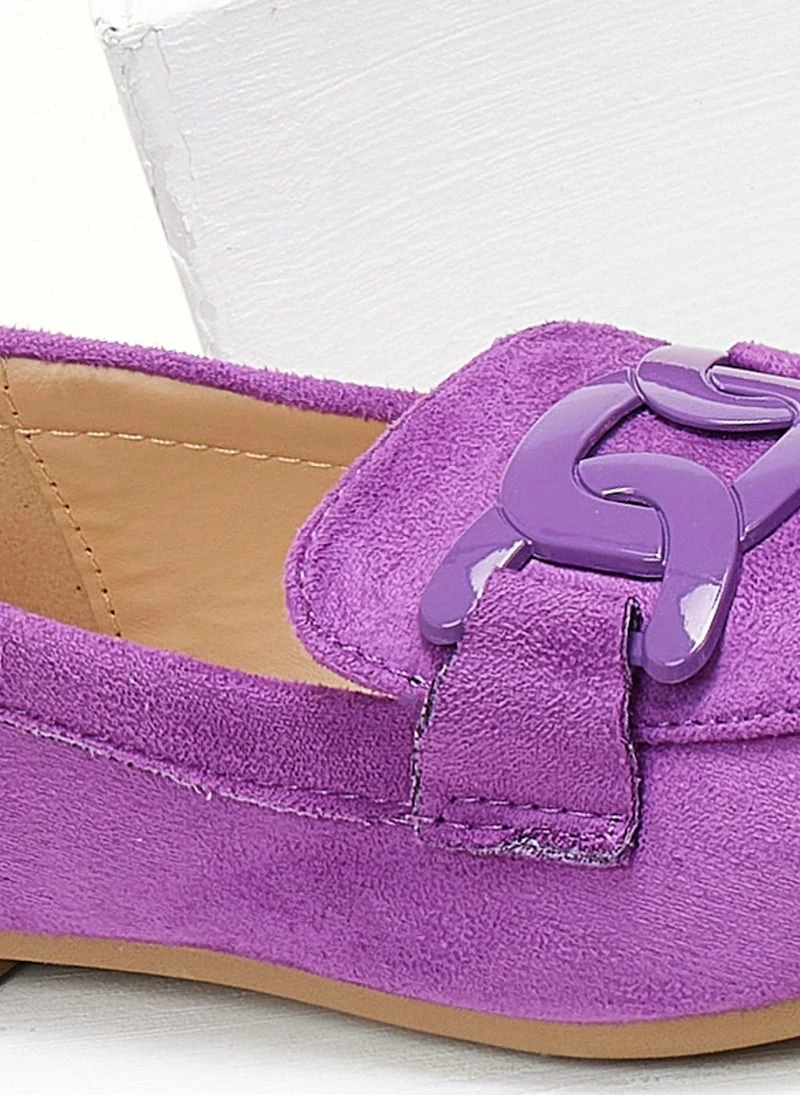 Ολοκαίνουργιο 🌟 The Fashion Project Loafers Suede με μεταλλικό διακοσμητικό - Μωβ ✨ 7 Ολοκαίνουργιο 🌟 The Fashion Project Loafers Suede με μεταλλικό διακοσμητικό - Μωβ ✨ - Image 5