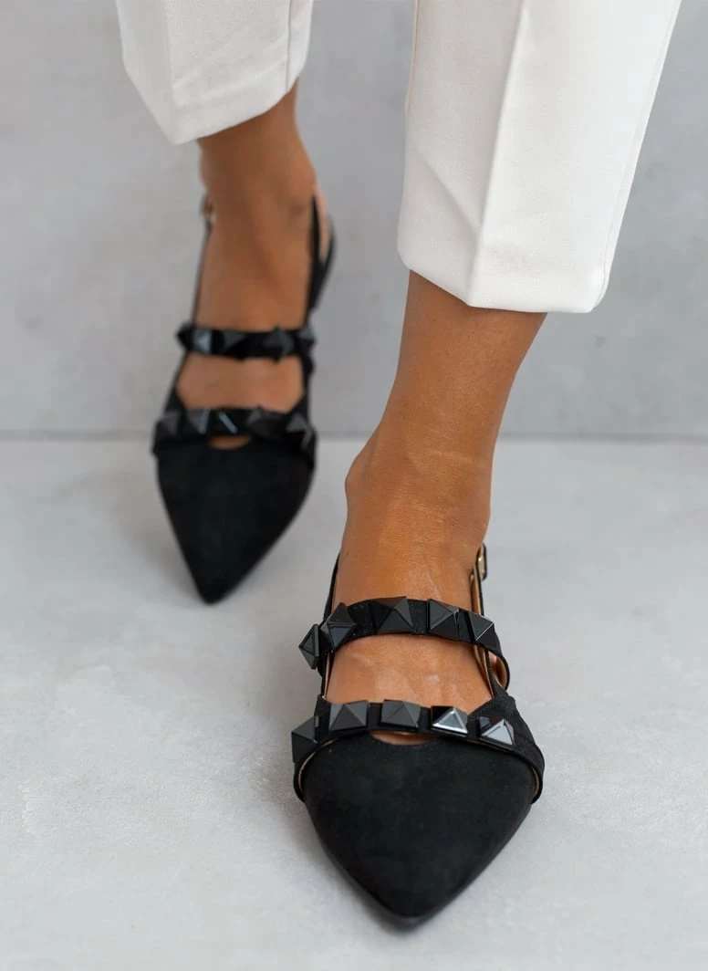 Ολοκαίνουργιο 🔥 Μπαλαρίνες Suede μυτερές με τρουκς Estil - Μαύρο ✨ 3 Ολοκαίνουργιο 🔥 Μπαλαρίνες Suede μυτερές με τρουκς Estil - Μαύρο ✨