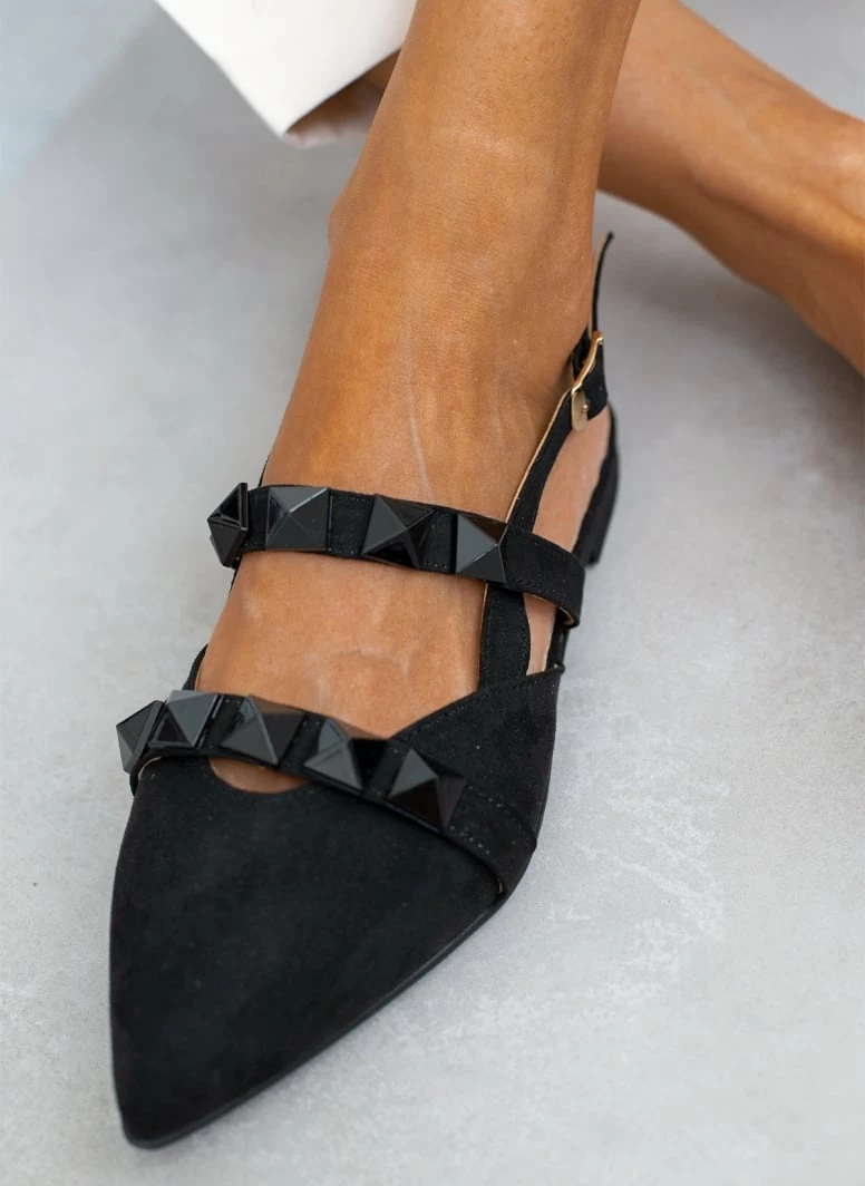 Ολοκαίνουργιο 🔥 Μπαλαρίνες Suede μυτερές με τρουκς Estil - Μαύρο ✨ 6 Ολοκαίνουργιο 🔥 Μπαλαρίνες Suede μυτερές με τρουκς Estil - Μαύρο ✨ - Image 4