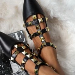 Καλύτερη πώληση 💯 The Fashion Project Μπαλαρίνες με μπαρέτα και τρουκς - Μαύρο 💯