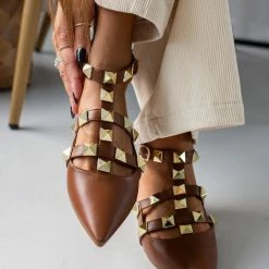 Φτηνός 🎁 The Fashion Project Μπαλαρίνες με μπαρέτα και τρουκς - Καφέ 🧨