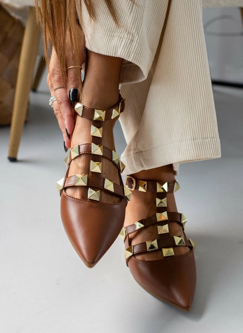 Φτηνός 🎁 The Fashion Project Μπαλαρίνες με μπαρέτα και τρουκς - Καφέ 🧨 3 Φτηνός 🎁 The Fashion Project Μπαλαρίνες με μπαρέτα και τρουκς - Καφέ 🧨