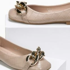 Η καλύτερη συμφωνία 🥰 The Fashion Project Μπαλαρίνες με Pattern καπιτονέ και αλυσίδα - Πούρο 🛒 -Sneakers Κατάστημα mpalarines me pattern kapitone kai alusida 87054 isb9