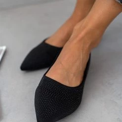 Εκπτωση 🧨 The Fashion Project Μπαλαρίνες μυτερές με Strass - Μαύρο 🛒 -Sneakers Κατάστημα mpalarines muteres me strass 107256 luxs