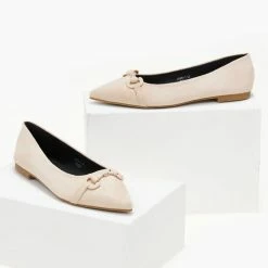 Καλύτερη πώληση 🤩 The Fashion Project Μπαλαρίνες μυτερές με σχέδιο - Μπεζ ⌛ -Sneakers Κατάστημα mpalarines muteres me sxedio 106631 55yk