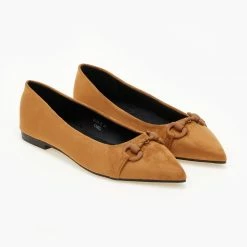 Best Pirce ⌛ The Fashion Project Μπαλαρίνες μυτερές με σχέδιο - Κάμελ ✨ -Sneakers Κατάστημα mpalarines muteres me sxedio 106632 h5pd