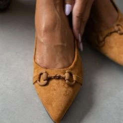 Best Pirce ⌛ The Fashion Project Μπαλαρίνες μυτερές με σχέδιο - Κάμελ ✨ -Sneakers Κατάστημα mpalarines muteres me sxedio 106632 ho40