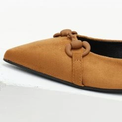 Best Pirce ⌛ The Fashion Project Μπαλαρίνες μυτερές με σχέδιο - Κάμελ ✨ -Sneakers Κατάστημα mpalarines muteres me sxedio 106632 jkkz