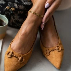 Best Pirce ⌛ The Fashion Project Μπαλαρίνες μυτερές με σχέδιο - Κάμελ ✨ -Sneakers Κατάστημα mpalarines muteres me sxedio 106632 kzyj