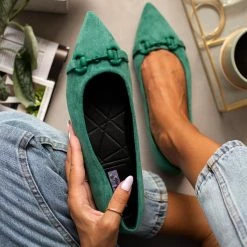 ΧΟΝΔΡΙΚΟ ΕΜΠΟΡΙΟ 👏 The Fashion Project Μπαλαρίνες μυτερές με σχέδιο - Πράσινο 🎉 -Sneakers Κατάστημα mpalarines muteres me sxedio 106633 6440