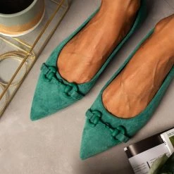 ΧΟΝΔΡΙΚΟ ΕΜΠΟΡΙΟ 👏 The Fashion Project Μπαλαρίνες μυτερές με σχέδιο - Πράσινο 🎉