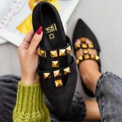 Η καλύτερη συμφωνία 😉 Μπαλαρίνες μυτερές με τρουκς Estil - Μαύρο ⌛ -Sneakers Κατάστημα mpalarines muteres me trouks estil 108943 0j5b