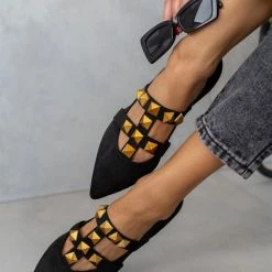 Η καλύτερη συμφωνία 😉 Μπαλαρίνες μυτερές με τρουκς Estil - Μαύρο ⌛