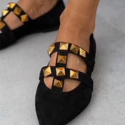 Η καλύτερη συμφωνία 😉 Μπαλαρίνες μυτερές με τρουκς Estil - Μαύρο ⌛ -Sneakers Κατάστημα mpalarines muteres me trouks estil 108943 ewed