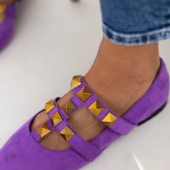 Συμφωνίες 🔥 Μπαλαρίνες μυτερές με τρουκς Estil - Μωβ ✔️ -Sneakers Κατάστημα mpalarines muteres me trouks estil 108944 dvss