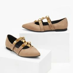 Εξοδος 🌟 Μπαλαρίνες μυτερές με τρουκς Estil - Τάουπε 🔔 -Sneakers Κατάστημα mpalarines muteres me trouks estil 108945 ouvb