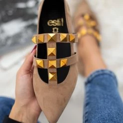 Εξοδος 🌟 Μπαλαρίνες μυτερές με τρουκς Estil - Τάουπε 🔔 -Sneakers Κατάστημα mpalarines muteres me trouks estil 108945 tsod