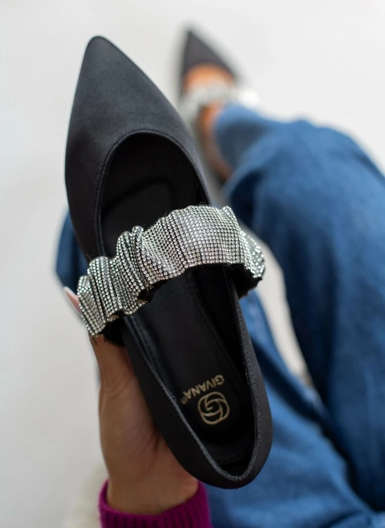 Καλύτερη πώληση ⌛ The Fashion Project Μπαλαρίνες σατέν με Strass φάσα - Μαύρο 💯 9 Καλύτερη πώληση ⌛ The Fashion Project Μπαλαρίνες σατέν με Strass φάσα - Μαύρο 💯 - Image 7