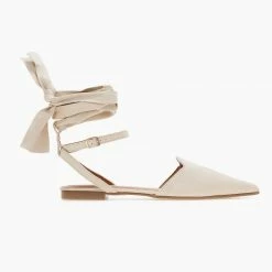 Τοπ 10 🤩 The Fashion Project Μπαλαρίνες Suede με Lace Up δέσιμο - Μπεζ 👏 -Sneakers Κατάστημα mpalarines suede me lace up desimo 103382 pk3i