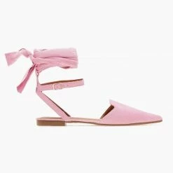 Η καλύτερη συμφωνία 🔔 The Fashion Project Μπαλαρίνες Suede με Lace Up δέσιμο - Ροζ ✨ -Sneakers Κατάστημα mpalarines suede me lace up desimo 103383 bww3