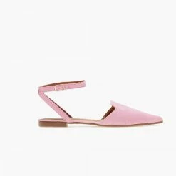 Η καλύτερη συμφωνία 🔔 The Fashion Project Μπαλαρίνες Suede με Lace Up δέσιμο - Ροζ ✨