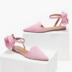 Η καλύτερη συμφωνία 🔔 The Fashion Project Μπαλαρίνες Suede με Lace Up δέσιμο - Ροζ ✨ -Sneakers Κατάστημα mpalarines suede me lace up desimo 103383 kkmu