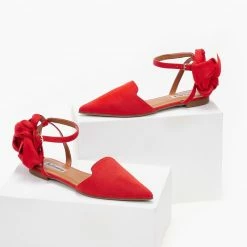 Το φθηνότερο 🥰 The Fashion Project Μπαλαρίνες Suede με Lace Up δέσιμο - Κόκκινο ⌛ -Sneakers Κατάστημα mpalarines suede me lace up desimo 103384 eivg