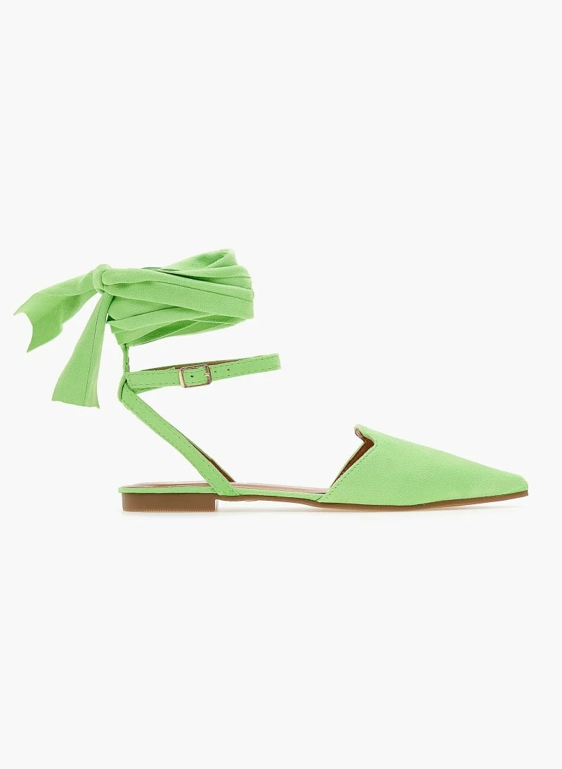 Συμφωνίες 🌟 The Fashion Project Μπαλαρίνες Suede με Lace Up δέσιμο - Λαχανί ❤️ 5 Συμφωνίες 🌟 The Fashion Project Μπαλαρίνες Suede με Lace Up δέσιμο - Λαχανί ❤️ - Image 3