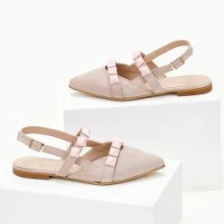 Αγορά 🌟 Μπαλαρίνες Suede μυτερές με τρουκς Estil - Nude 🎁 -Sneakers Κατάστημα mpalarines suede muteres me trouks 103819 ov06