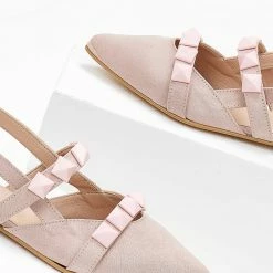 Αγορά 🌟 Μπαλαρίνες Suede μυτερές με τρουκς Estil - Nude 🎁 -Sneakers Κατάστημα mpalarines suede muteres me trouks 103819 ov7l