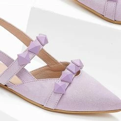 Φτηνός 😀 Μπαλαρίνες Suede μυτερές με τρουκς Estil - Λιλά 🔥 -Sneakers Κατάστημα mpalarines suede muteres me trouks 103820 ie6a