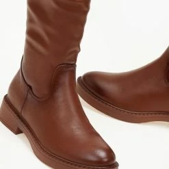 Καλύτερη πώληση 🎁 The Fashion Project Μπότες πάνω από το γόνατο - Ταμπά 🥰 -Sneakers Κατάστημα mpota flat basic panw apo to gonato 106378 0tkd