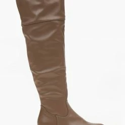 Εξοδος 🌟 The Fashion Project Μπότες πάνω από το γόνατο - Τάουπε 😉 -Sneakers Κατάστημα mpota flat basic panw apo to gonato 106379 bd5f