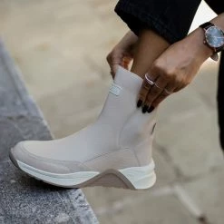 Best Pirce 👍 Sneakers μποτάκια δερμάτινα CARMELA 160285 - Μπεζ ⭐ -Sneakers Κατάστημα mpotakia dermatina carmela 160285 107126 bp3v