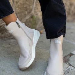 Best Pirce 👍 Sneakers μποτάκια δερμάτινα CARMELA 160285 - Μπεζ ⭐