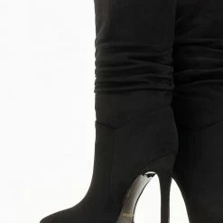 Κουπόνι ✔️ The Fashion Project Μπότες 3/4 Suede - Μαύρο ❤️ -Sneakers Κατάστημα mpotakia suede me soures 105690 228k