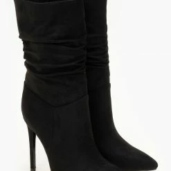 Κουπόνι ✔️ The Fashion Project Μπότες 3/4 Suede - Μαύρο ❤️ -Sneakers Κατάστημα mpotakia suede me soures 105690 ia34