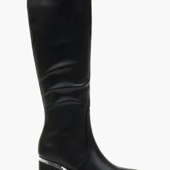 Εκπτωση ❤️ The Fashion Project Μπότες All Day με μεταλλική λεπτομέρεια - Μαύρο ⭐