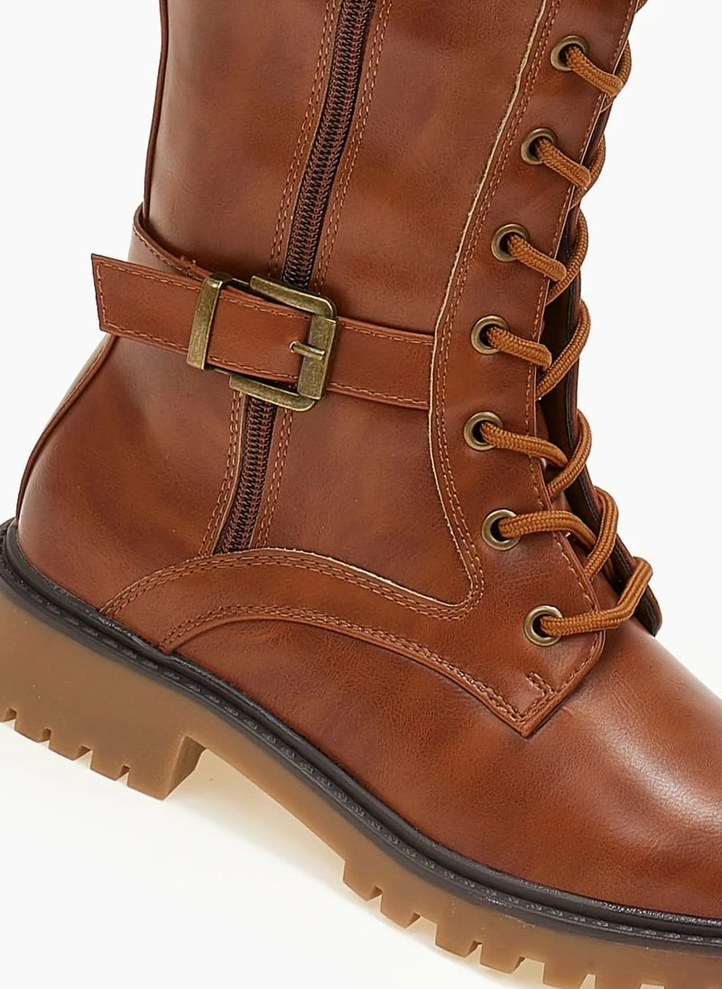 Νέος 🌟 The Fashion Project Μπότες με κορδόνια και ζωνάκι - Ταμπά ⭐ 7 Νέος 🌟 The Fashion Project Μπότες με κορδόνια και ζωνάκι - Ταμπά ⭐ - Image 5