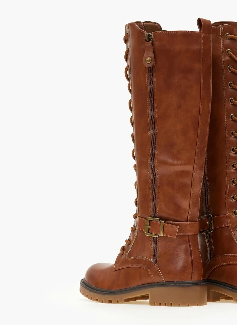 Νέος 🌟 The Fashion Project Μπότες με κορδόνια και ζωνάκι - Ταμπά ⭐ 8 Νέος 🌟 The Fashion Project Μπότες με κορδόνια και ζωνάκι - Ταμπά ⭐ - Image 6